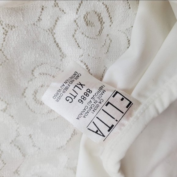 NWT Elita Women's Tank Top Lingerie White Vintage 80s 90s Canada Size Medium - Picture 7 of 8